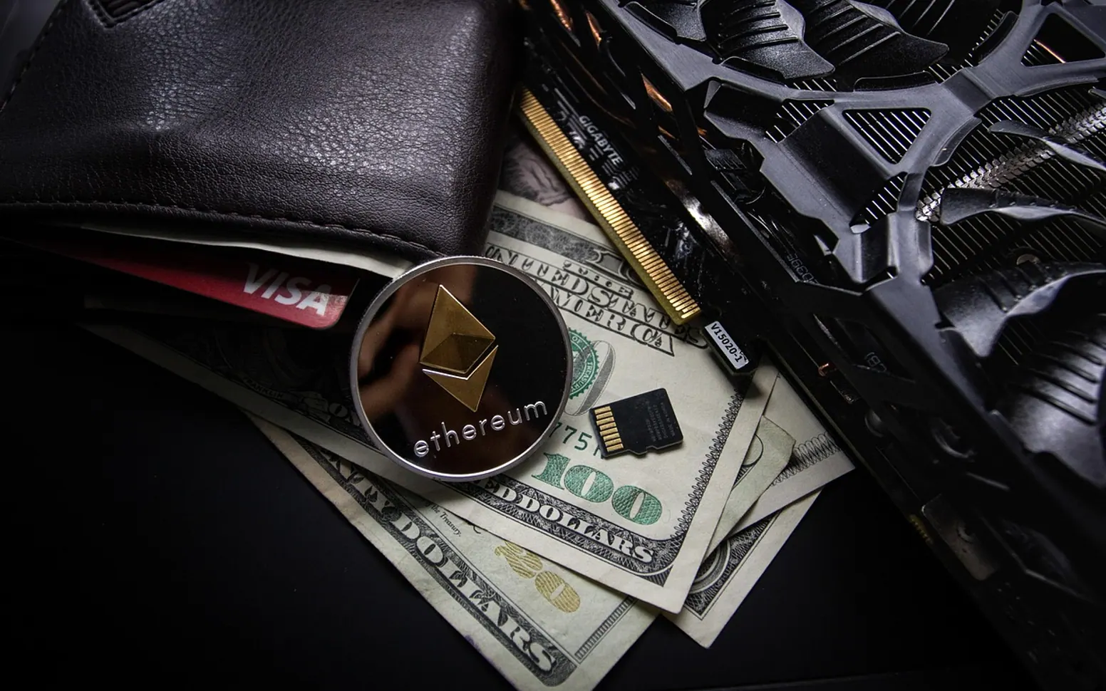 Leather, wallet and business